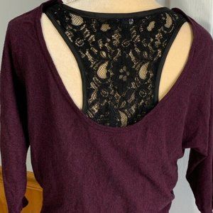 Express Lace Back Dolman Sleeve Shirt